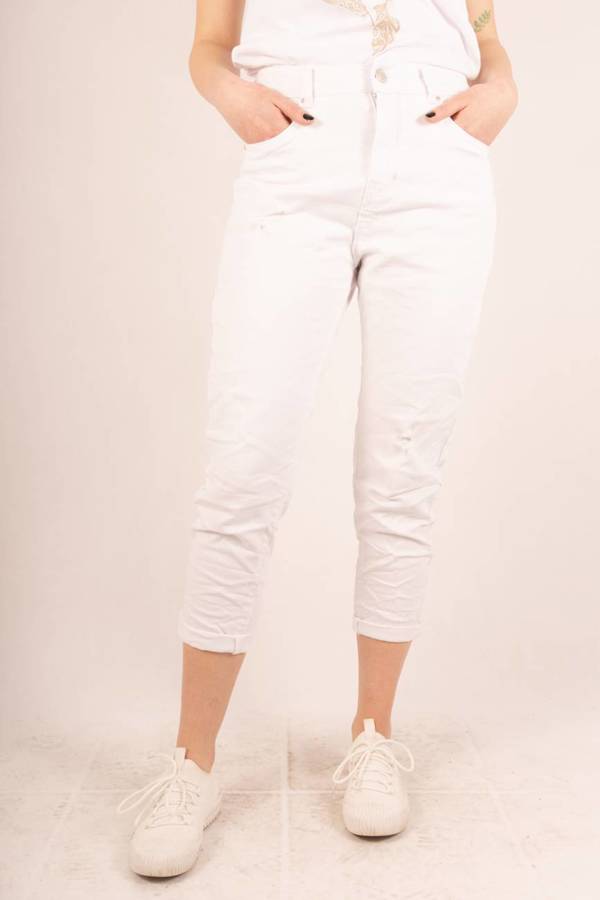 Białe jeansy o kroju MOM FIT rozm M