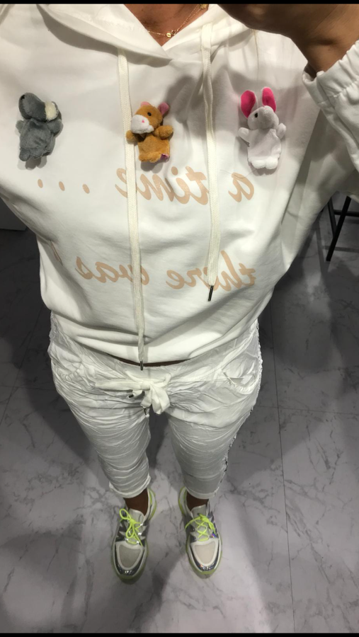 Bluza biała z trzema misiami na przodzie S/M